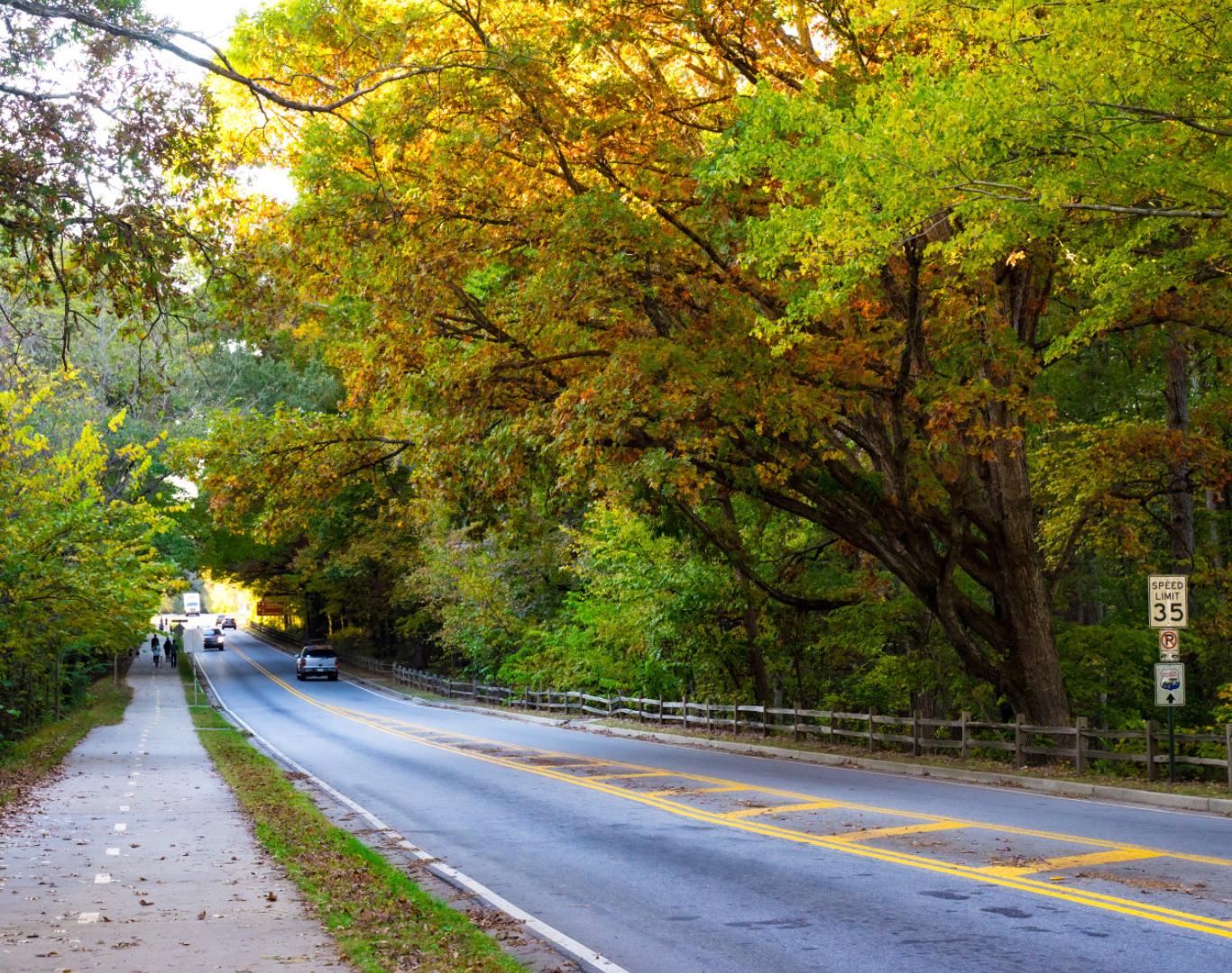 Beautiful views at Kennesaw mountain, Georgia in fall season